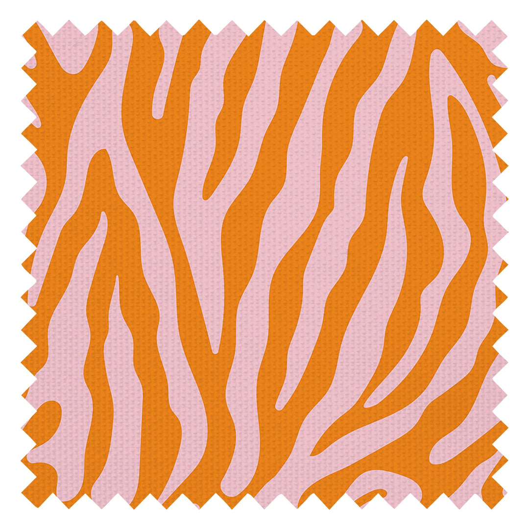 Good Vibrations Fabric in Pumpkin Pie and Party Pink