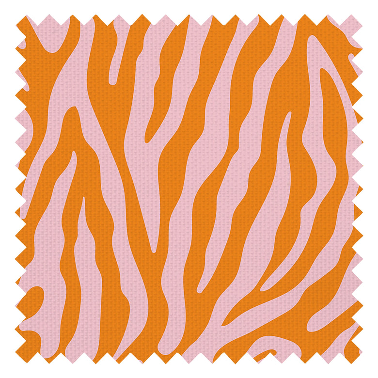 Good Vibrations Fabric in Pumpkin Pie and Party Pink