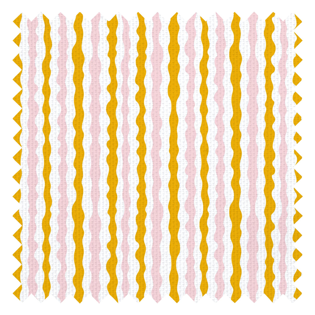 Get A Wiggle On Fabric in Mustard and Millennial Pink