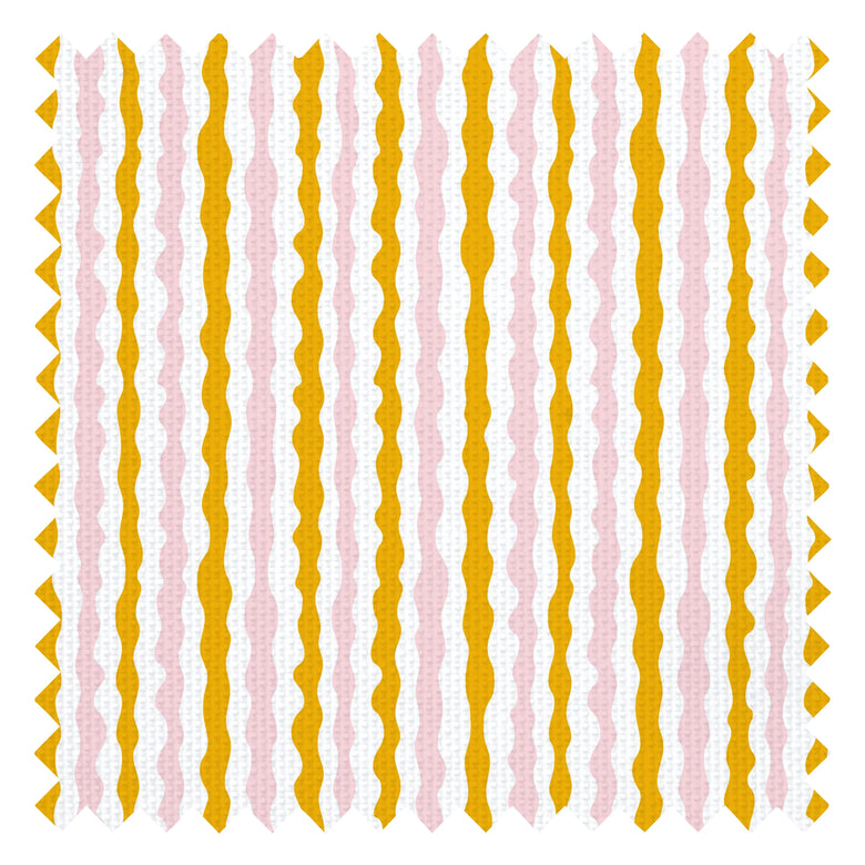 Get A Wiggle On Fabric in Mustard and Millennial Pink