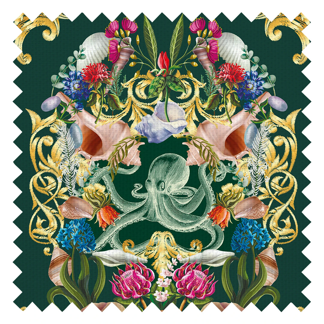 Treasure Chest Fabric in Emerald Green