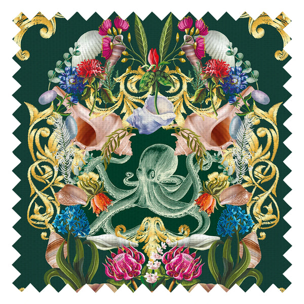 Treasure Chest Fabric in Emerald Green