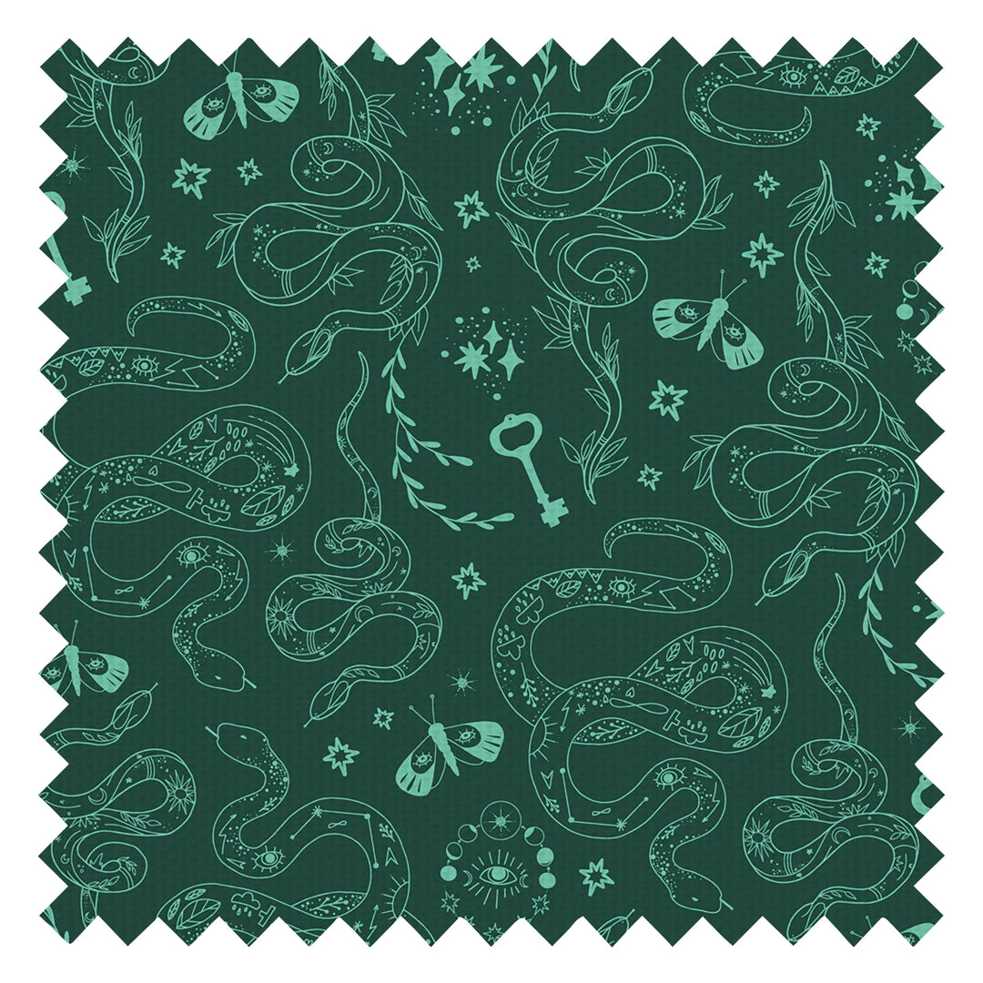Medusa Fabric in Green Ink and Colourfornia