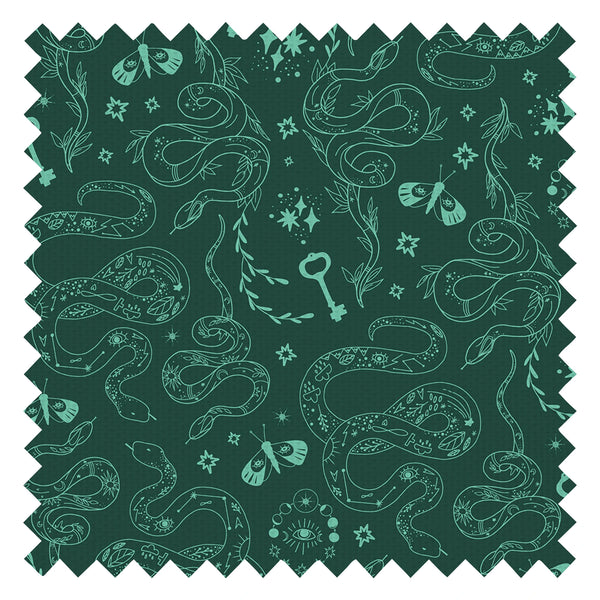Medusa Fabric in Green Ink and Colourfornia