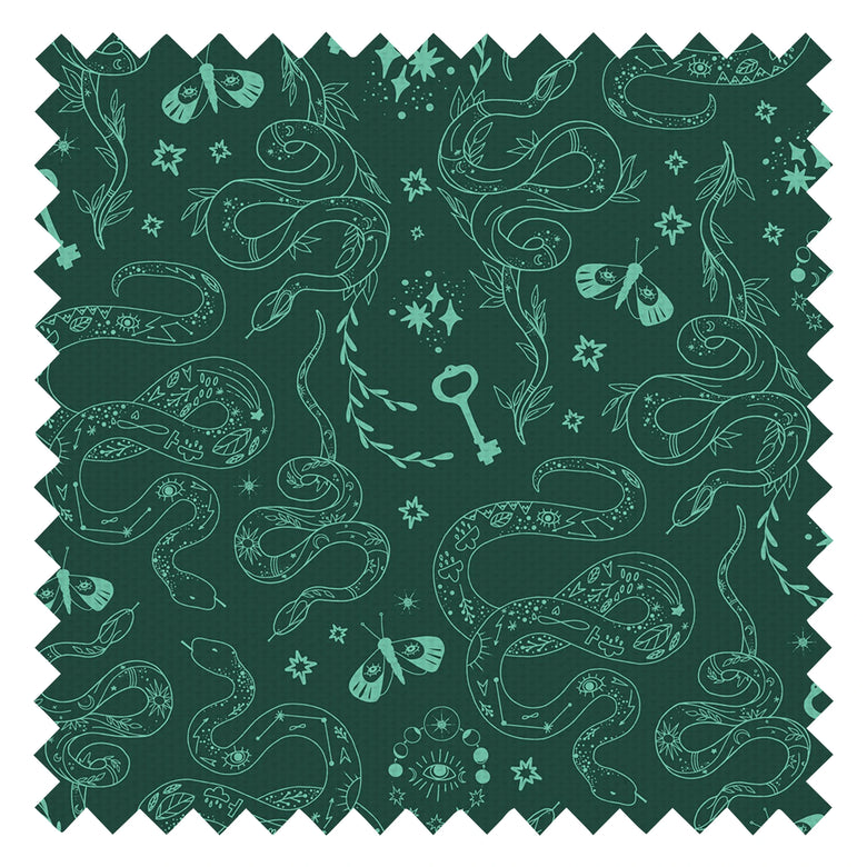 Medusa Fabric in Green Ink and Colourfornia
