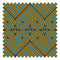 Peace and Love Fabric in Mustard and Teal on Silent Cave