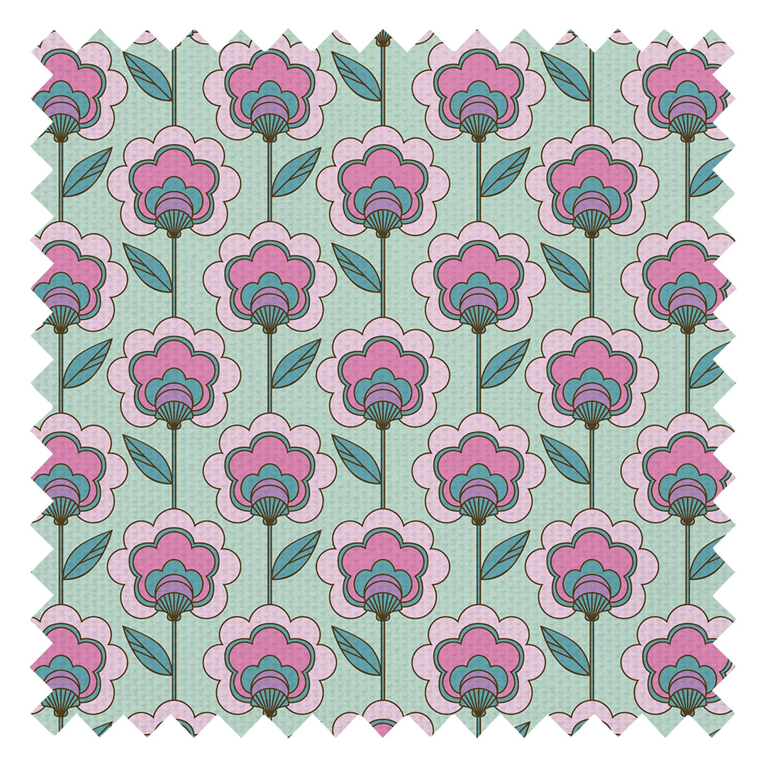 Happy Glamper Fabric in Magenta and Spearmint