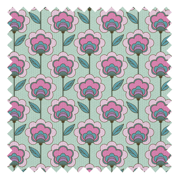 Happy Glamper Fabric in Magenta and Spearmint