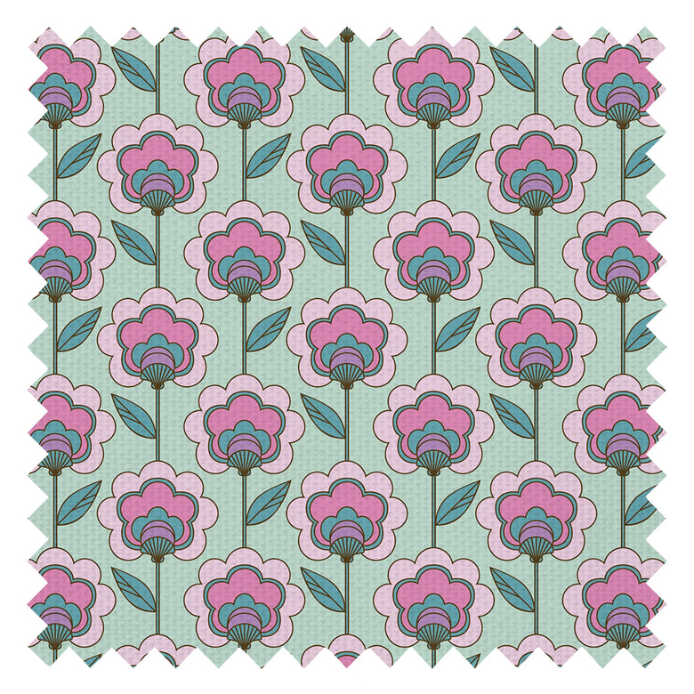 Happy Glamper Fabric in Magenta and Spearmint