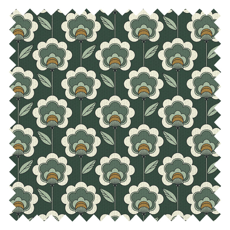 Happy Glamper Fabric in Dark Forest, Sage and Sand