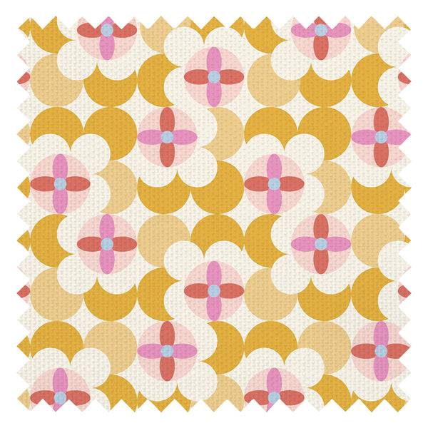 Day Dreamer Fabric in Mustard and Candy Floss on Gluten Free