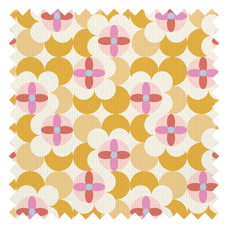 Day Dreamer Fabric in Mustard and Candy Floss on Gluten Free