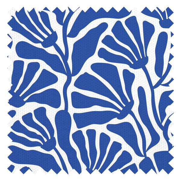 Mad for Matisse Fabric in Cobalt Blue and White