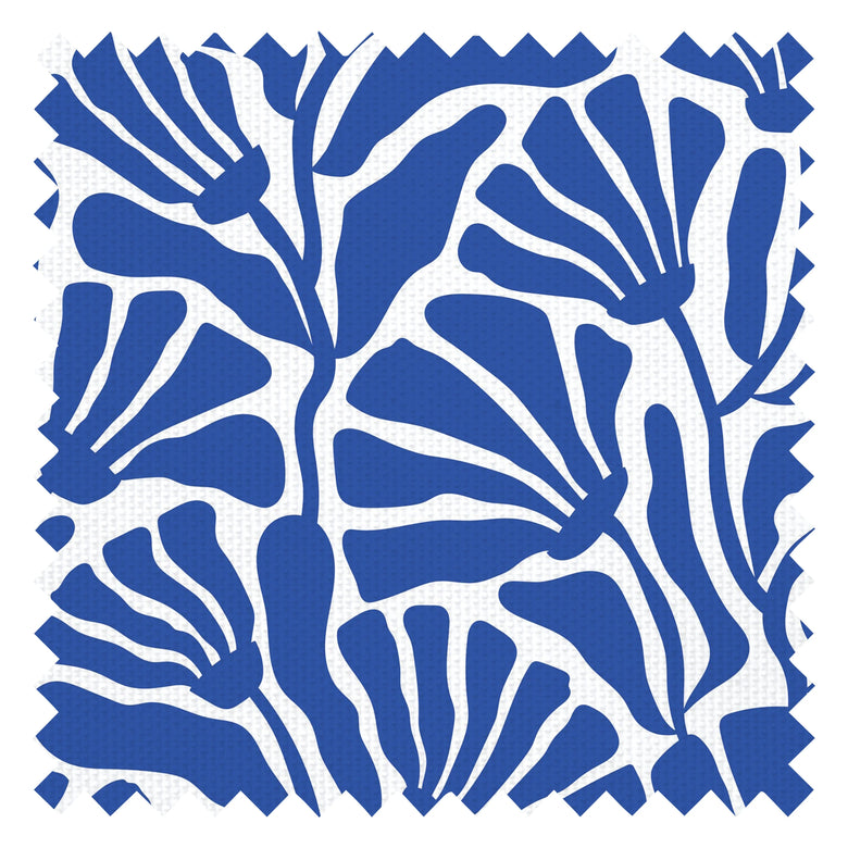 Mad for Matisse Fabric in Cobalt Blue and White