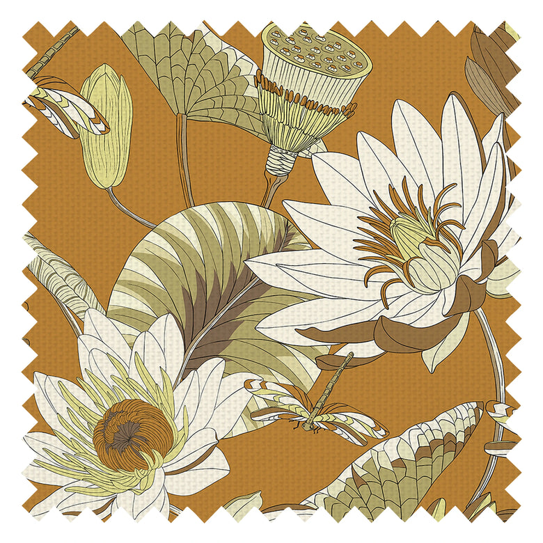 Dance of the Dragonfly Fabric in Tan, Sage and Lemon