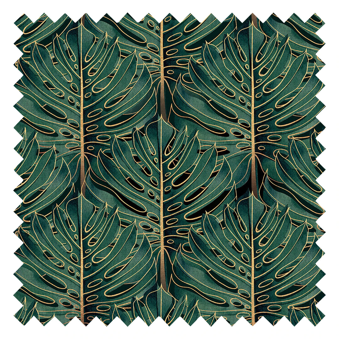 Jungle Beat Fabric in Jungle Green and Gold