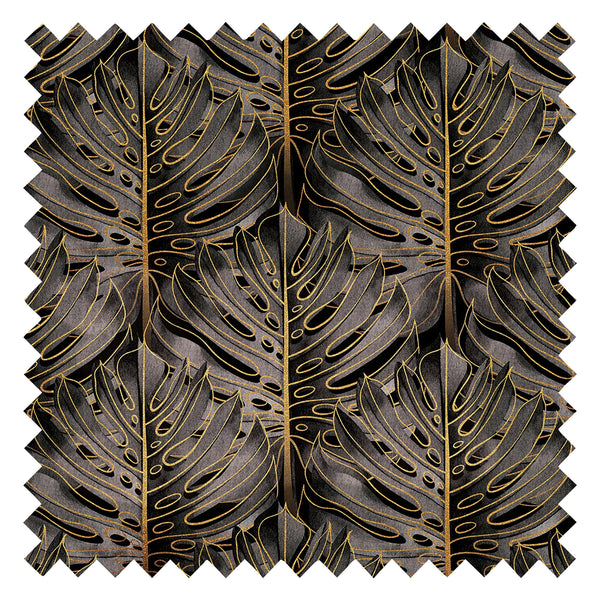 Jungle Beat Fabric in Black and Gold