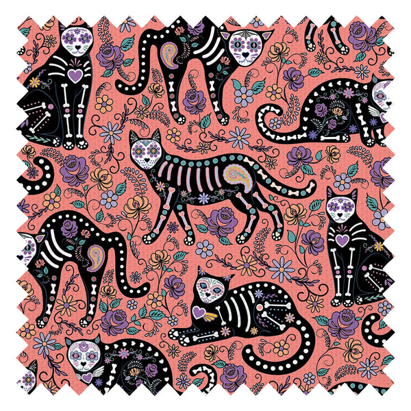 El Gato Fabric in Peachy Pink