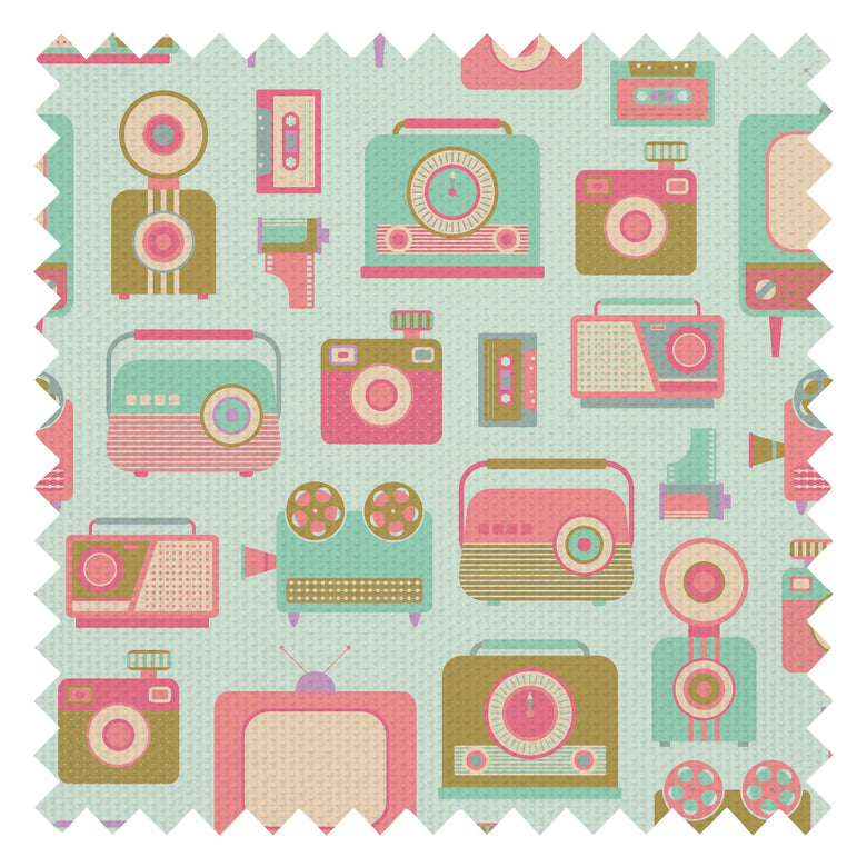 Back in Time Fabric in Brights on Elderflower