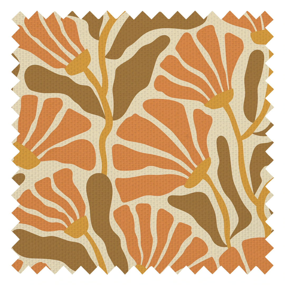 Mad for Matisse Fabric in Earthy Orange, Toffee and Mustard