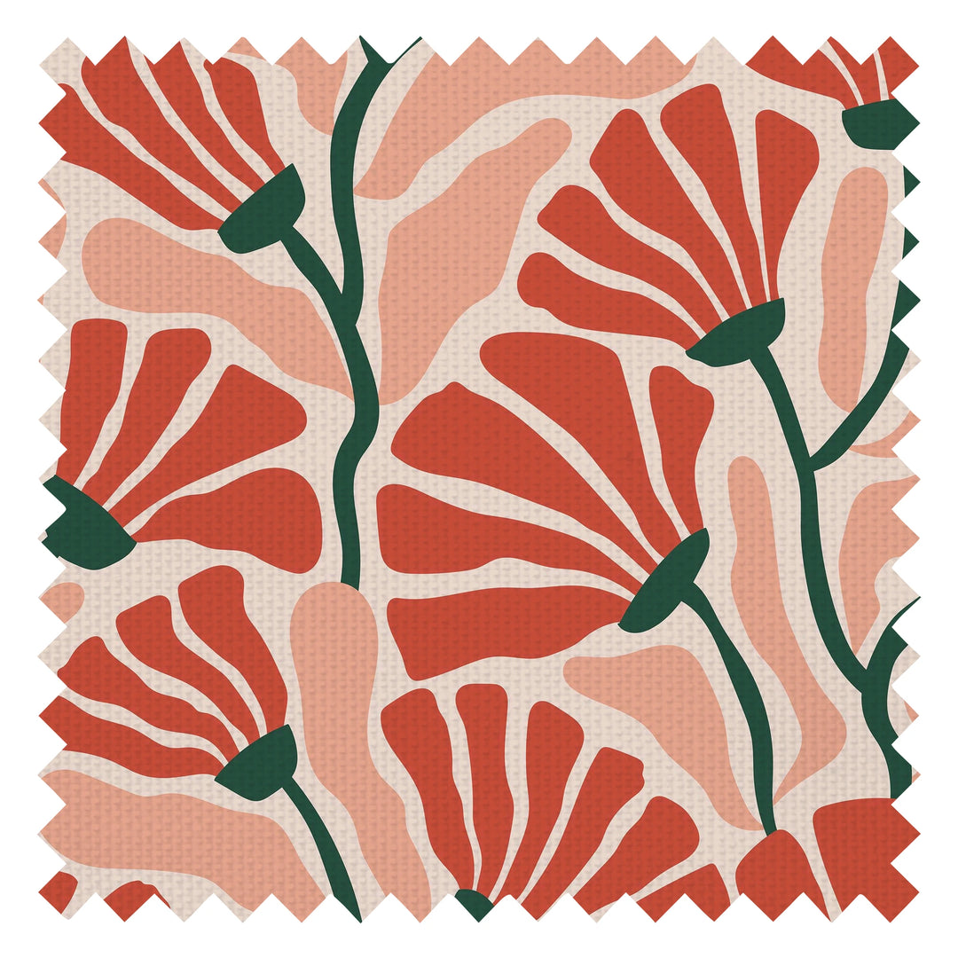 Mad for Matisse Fabric in Peach, Chilli and Seaweed Green