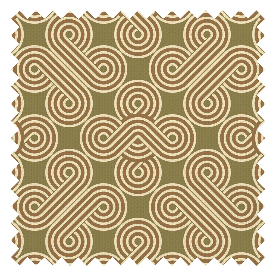 Take The Biscuit Fabric in Vanilla and Butterscotch on Olive Green