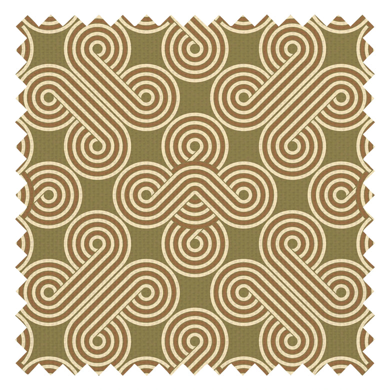 Take The Biscuit Fabric in Vanilla and Butterscotch on Olive Green