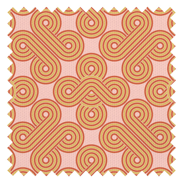 Take The Biscuit Fabric in Mustard and Red on Pink Lemonade