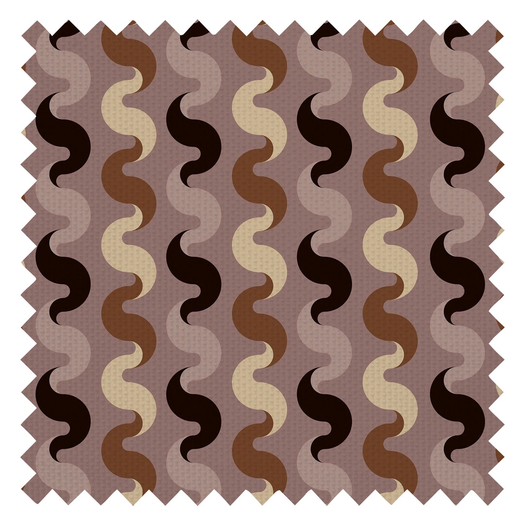 The Hippie Shake Fabric in Caramel and Black on Vintage Mauve
