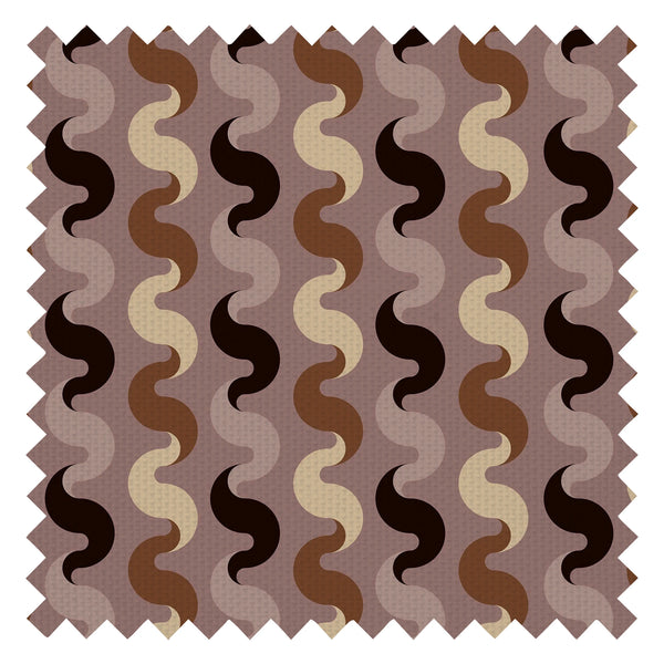 The Hippie Shake Fabric in Caramel and Black on Vintage Mauve