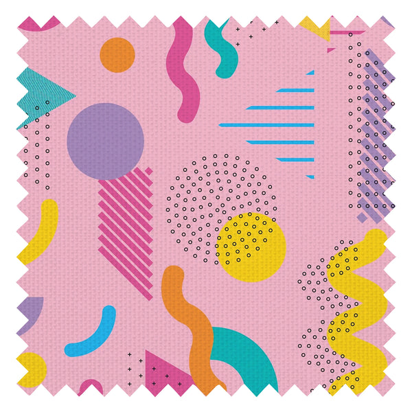 Saved By The Pattern Fabric in Electric Brights on Bubblegum Pink