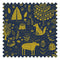 Moose in The Hoose Fabric in Midnight Blue and Mustard