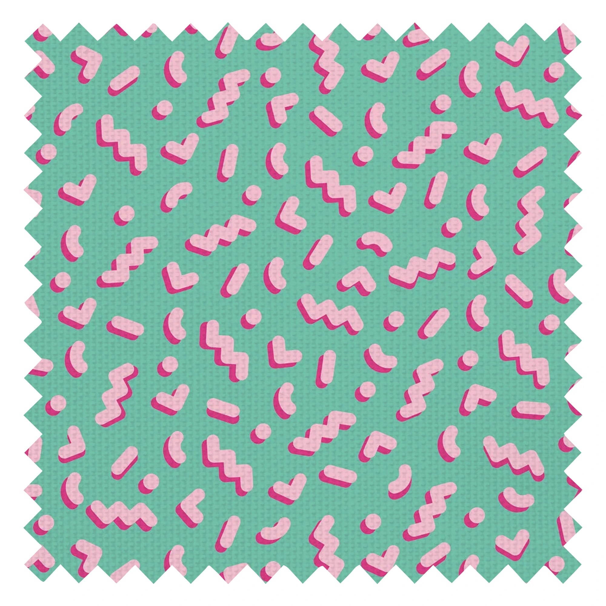 Move To The Music Fabric in Miami Mint and Bubblegum Pink