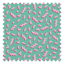 Move To The Music Fabric in Miami Mint and Bubblegum Pink