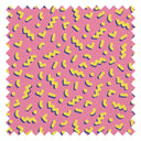 Move To The Music Fabric in Grapefruit and Fluorescent Yellow