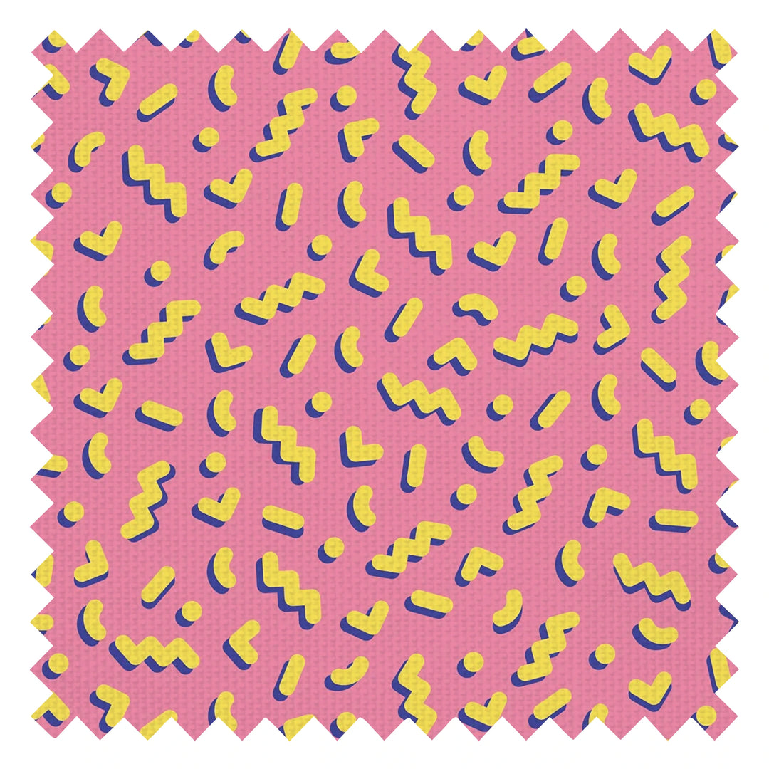 Move To The Music Fabric in Grapefruit and Fluorescent Yellow
