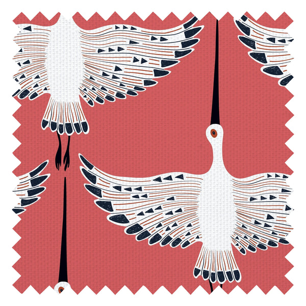 Ogata Kuren Fabric in Coral Sky