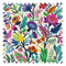 Eclectic Eden Fabric in Brights on Vintage Cream