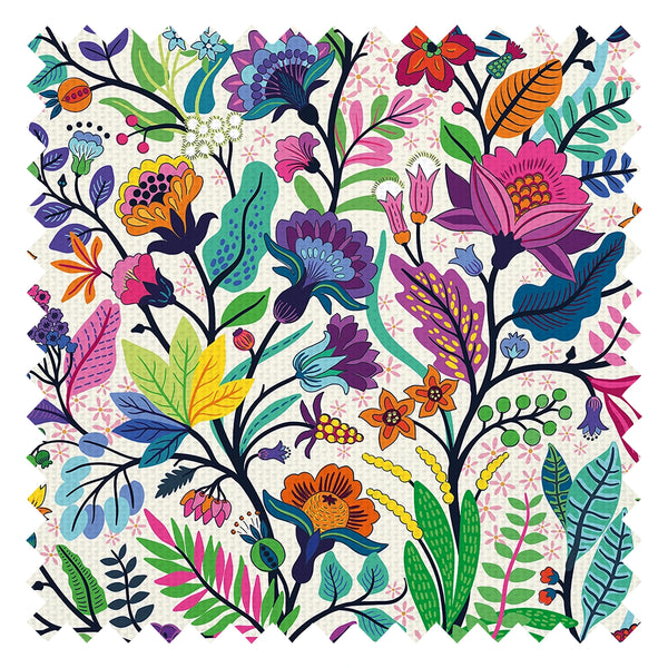 Eclectic Eden Fabric in Brights on Vintage Cream