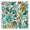 Eclectic Eden Fabric in Teal and Tan on Vintage Cream
