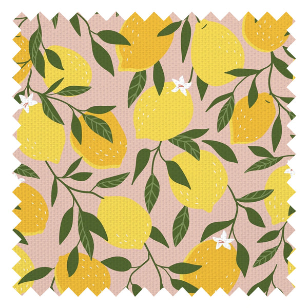 Freshly Squeezed Fabric in Lemon Yellow on Tuscan Orange