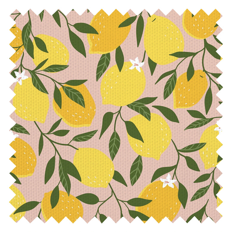 Freshly Squeezed Fabric in Lemon Yellow on Tuscan Orange
