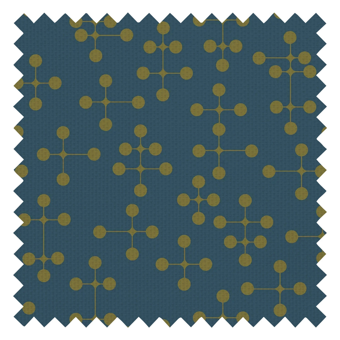 Atomic Dream Fabric in Silent Cave and Antique Gold