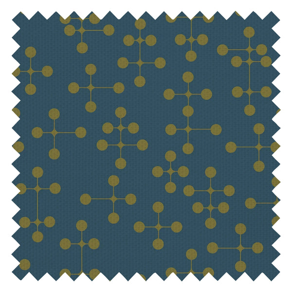 Atomic Dream Fabric in Silent Cave and Antique Gold