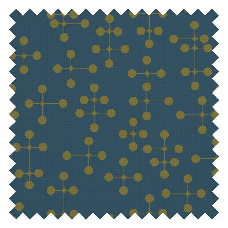 Atomic Dream Fabric in Silent Cave and Antique Gold