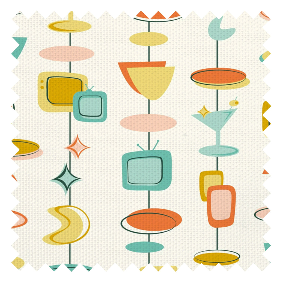 Happy Hour Fabric in Sunset Shades on Buttercream