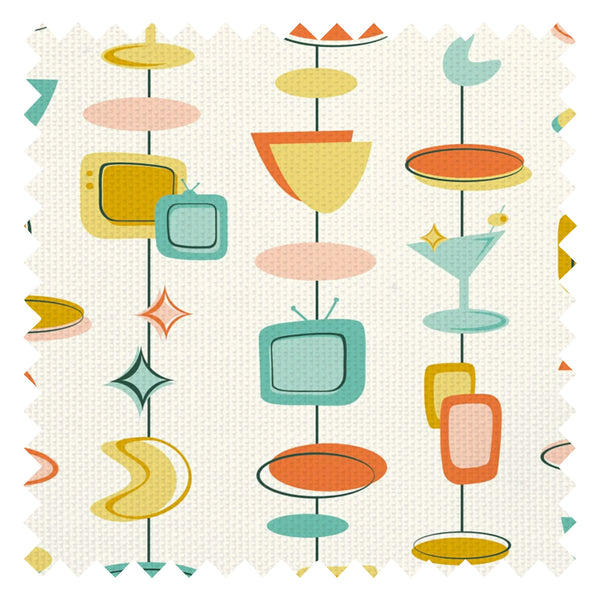 Happy Hour Fabric in Sunset Shades on Buttercream