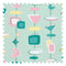 Happy Hour Fabric in Strawberry and Buttercream on Mint Milkshake