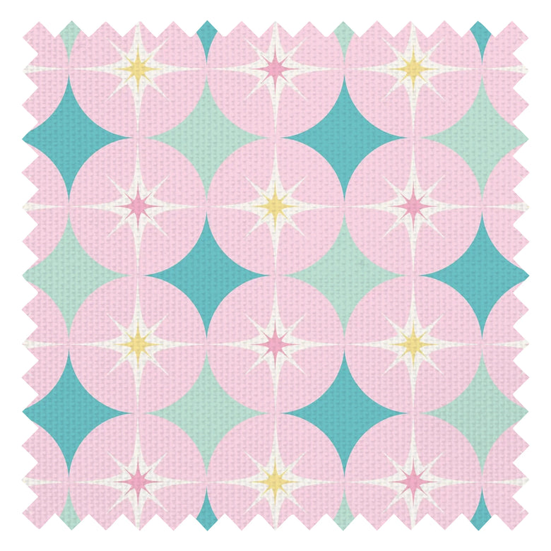 Starstruck Fabric in Candy Floss and Mint Milkshake