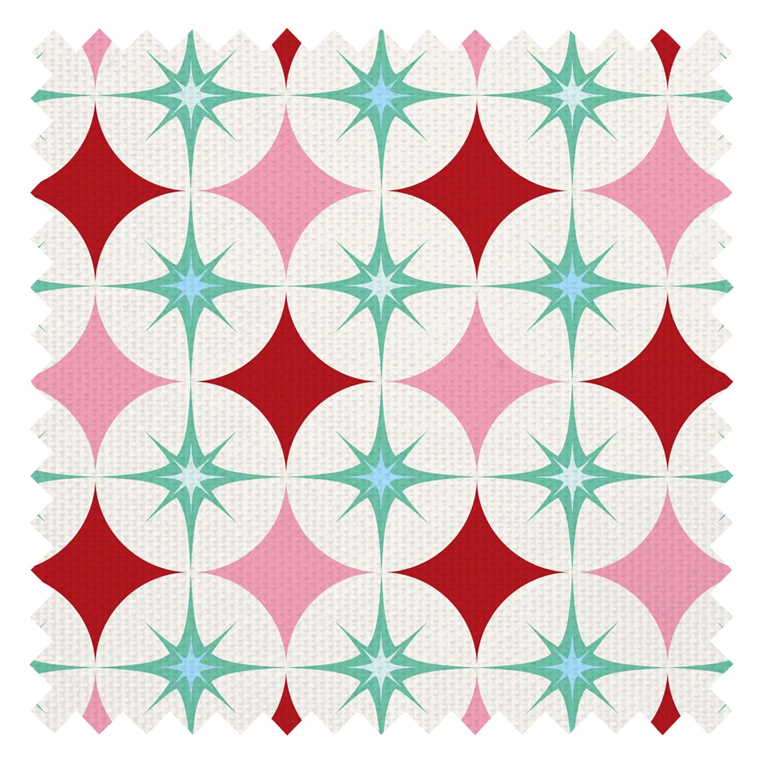Starstruck Fabric in Powder Puff, Poison Apple and Mint Milkshake